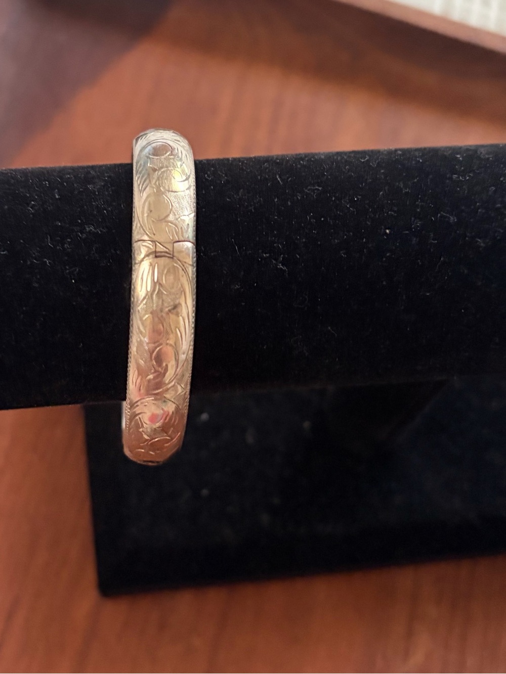 Sterling silver hinged bracelet - Picture 7 of 9